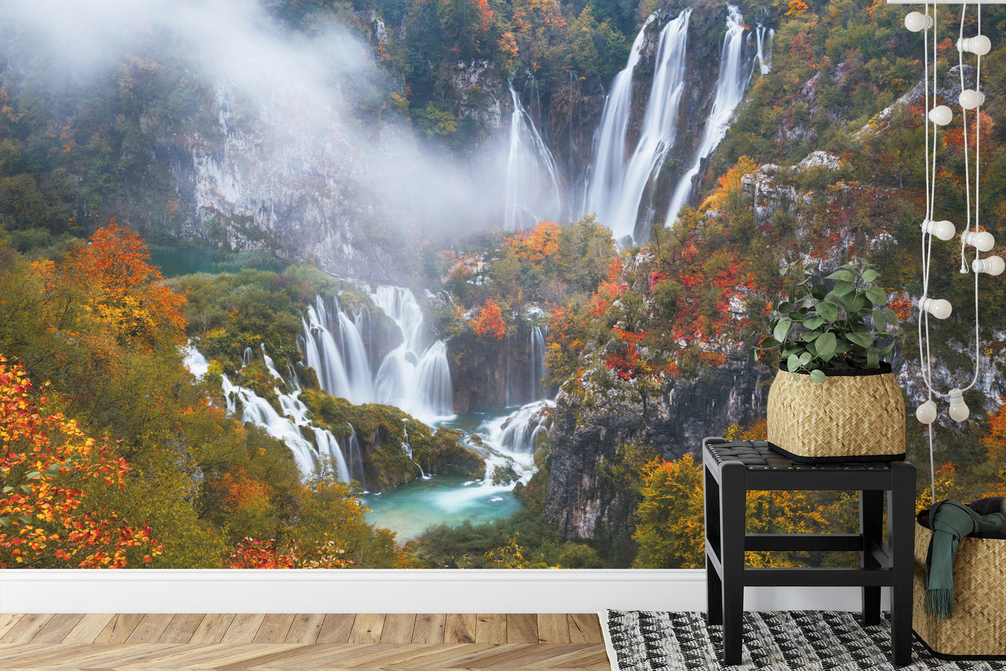 Fototapete Herbst Wasserfall