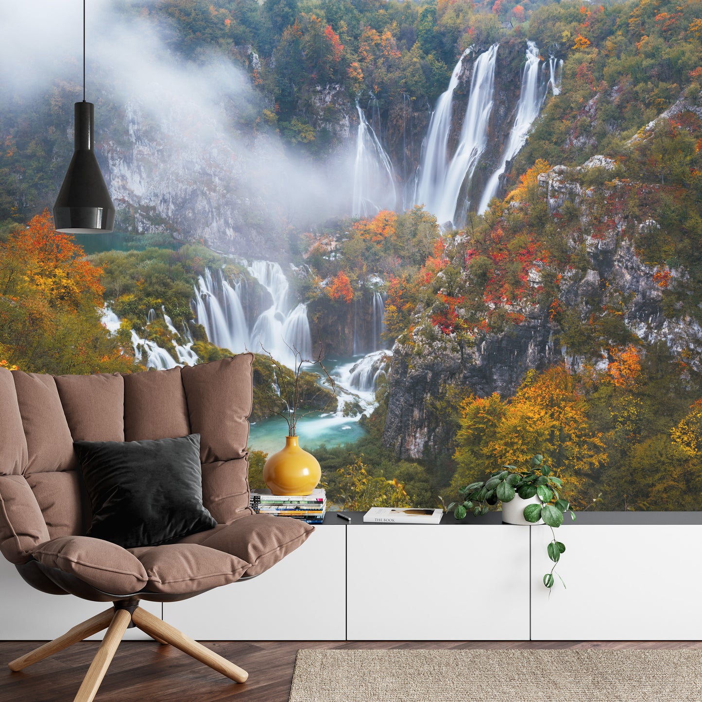 Fototapete Herbst Wasserfall