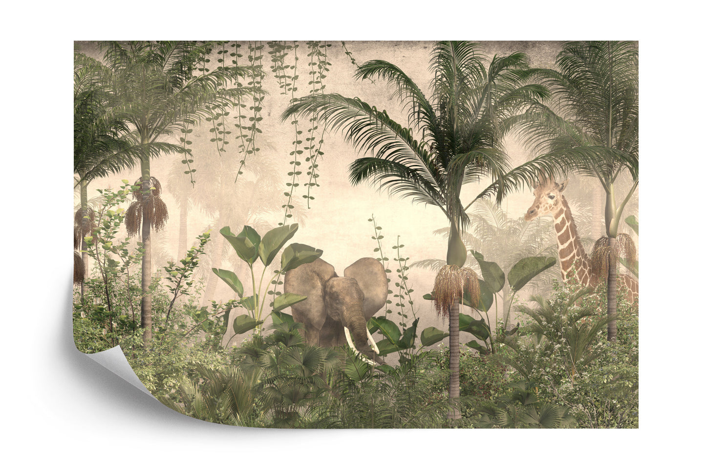Fototapete Tropical Trees And Leaves For Digital Printing Wallpaper, Custom Design Wallpaper - 3D
