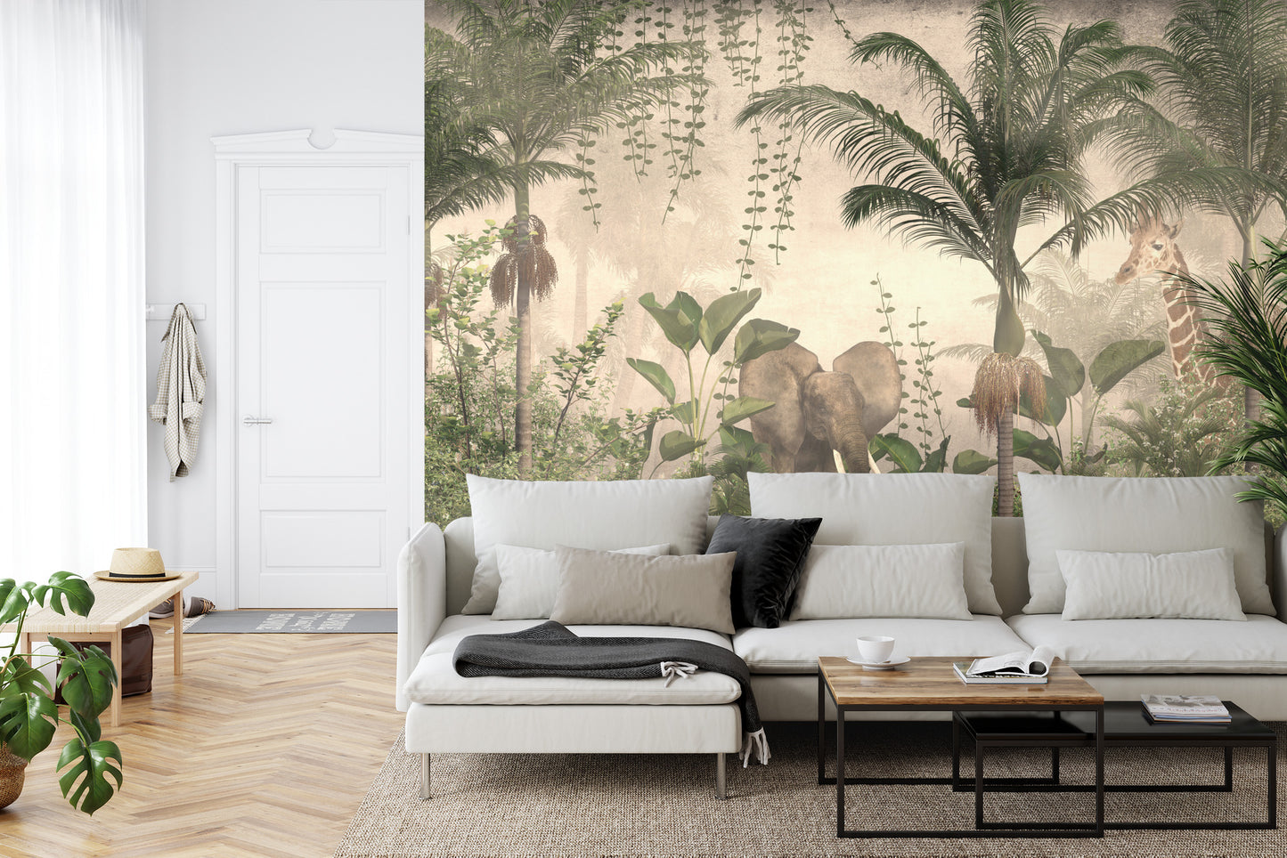 Fototapete Tropical Trees And Leaves For Digital Printing Wallpaper, Custom Design Wallpaper - 3D