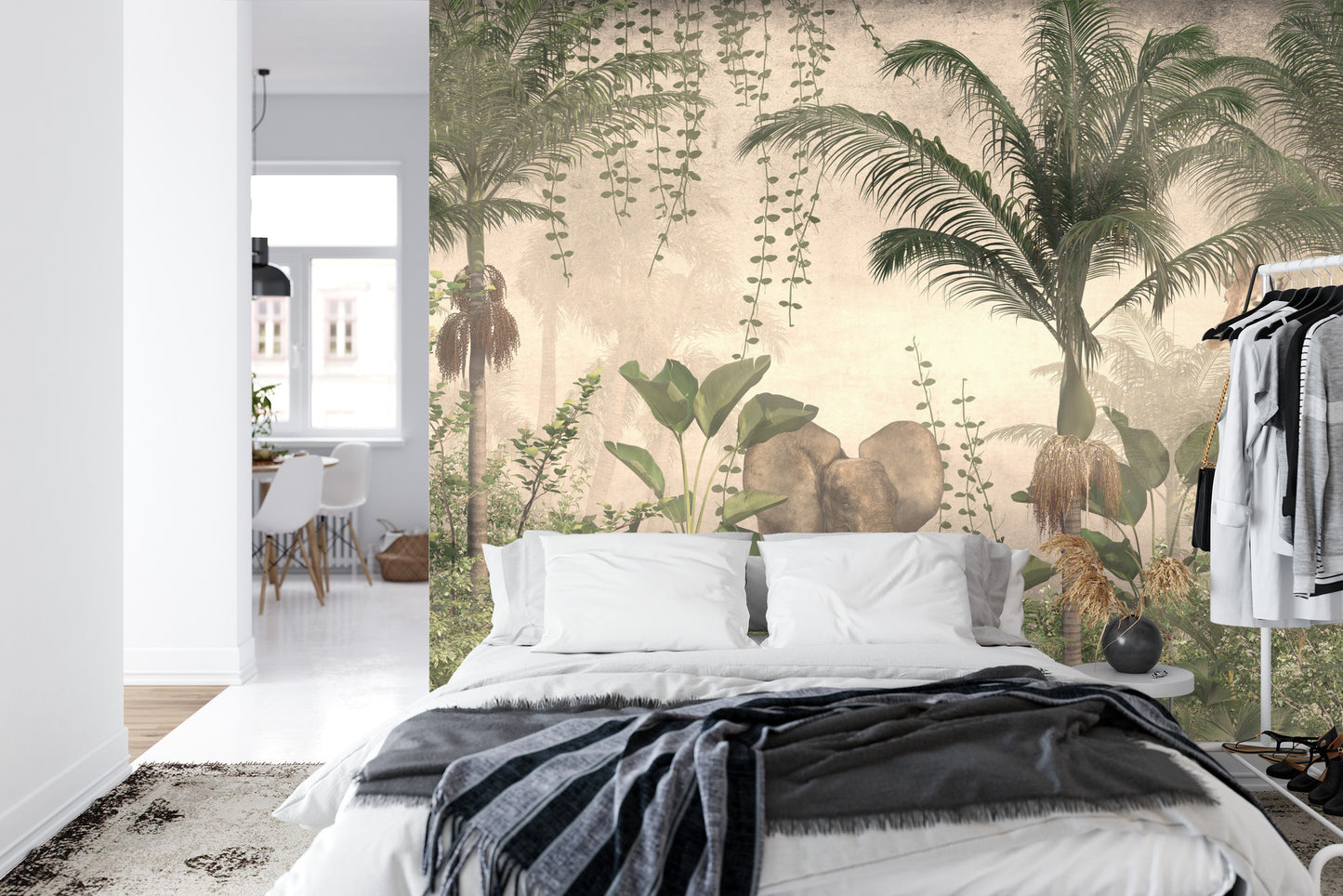 Fototapete Tropical Trees And Leaves For Digital Printing Wallpaper, Custom Design Wallpaper - 3D