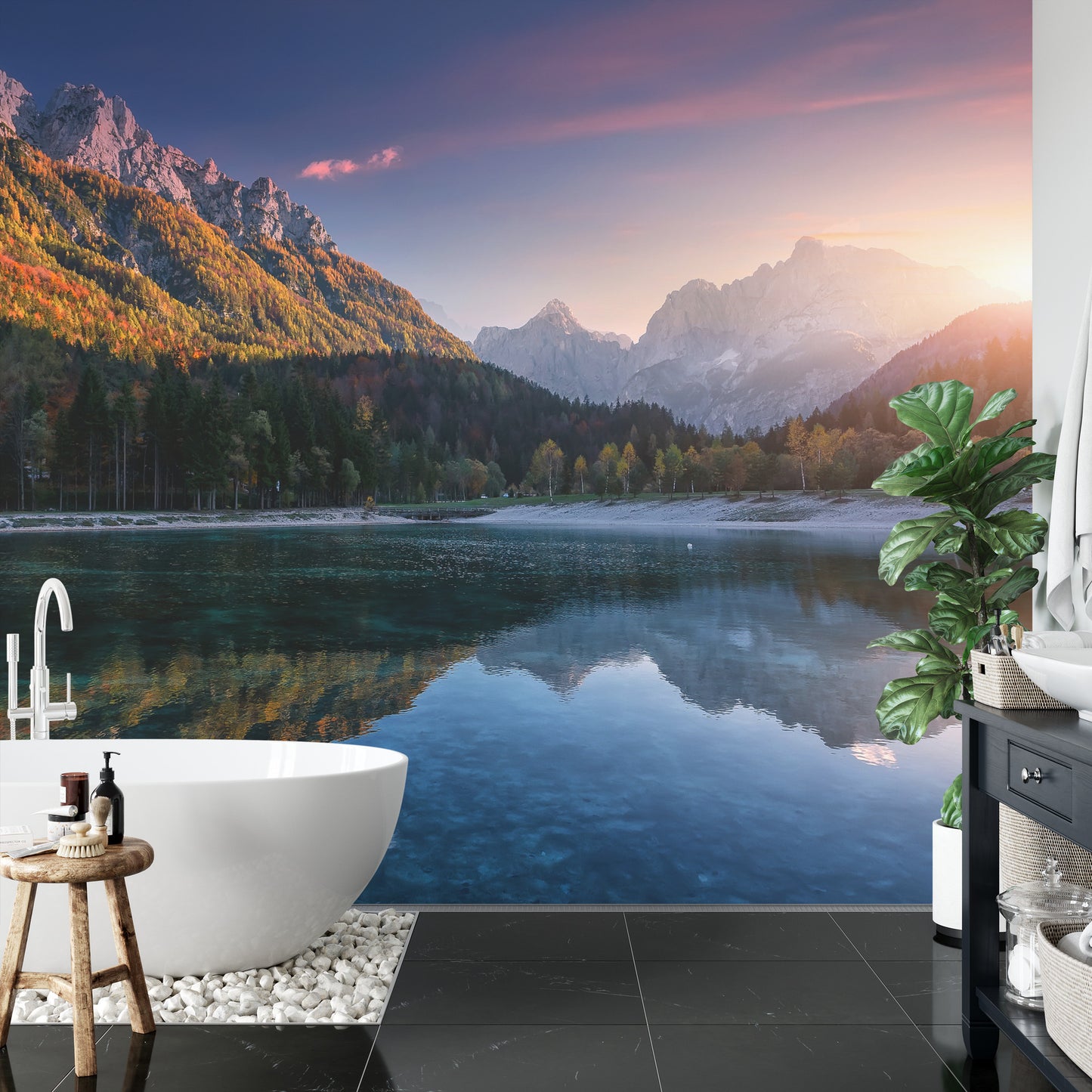 Fototapete Unglaubliche Naturlandschaft, Atemberaubender Jasna-See Mit Spiegelbild