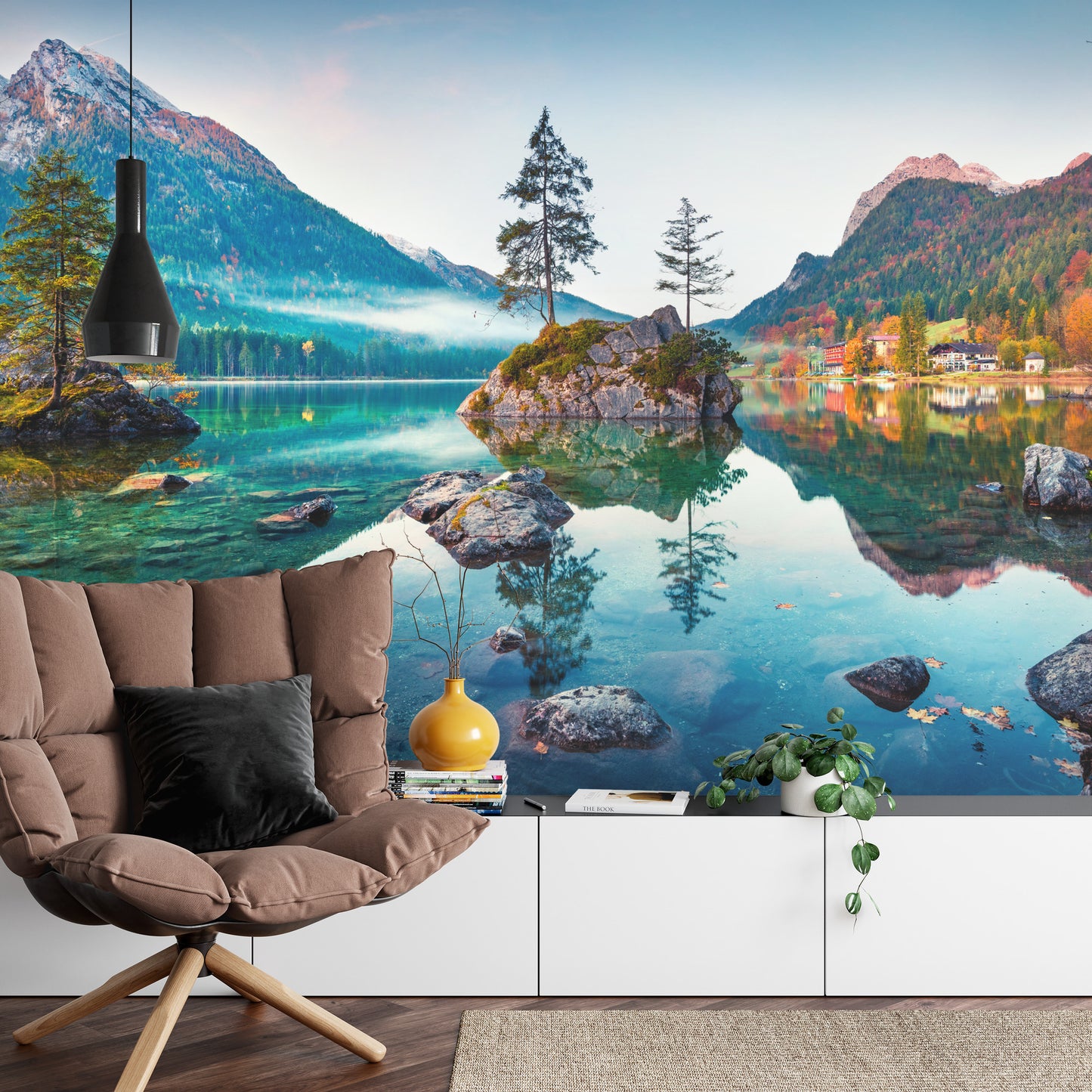 Fototapete Beautiful Autumn Scene Of Hintersee Lake. Colorful Morning View Of Bavarian Alps On The Austrian Border, Germany, Europe. Beauty Of Nature Concept Background.