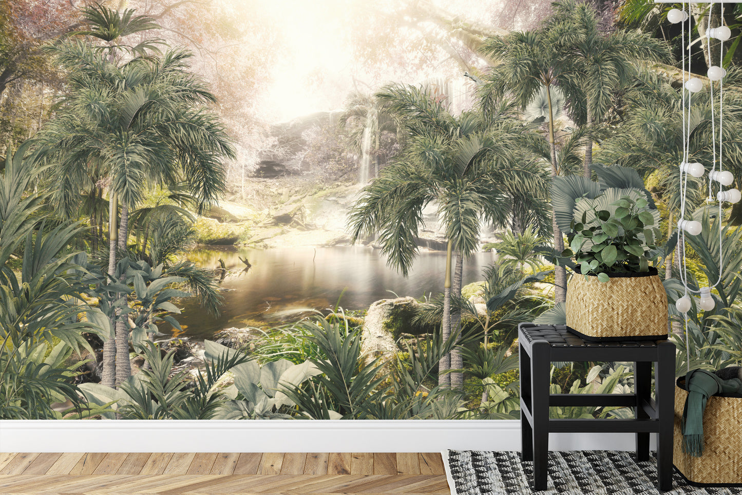Fototapete Tropical Trees And Leaves For Digital Printing Wallpaper, Custom Design Wallpaper - 3D