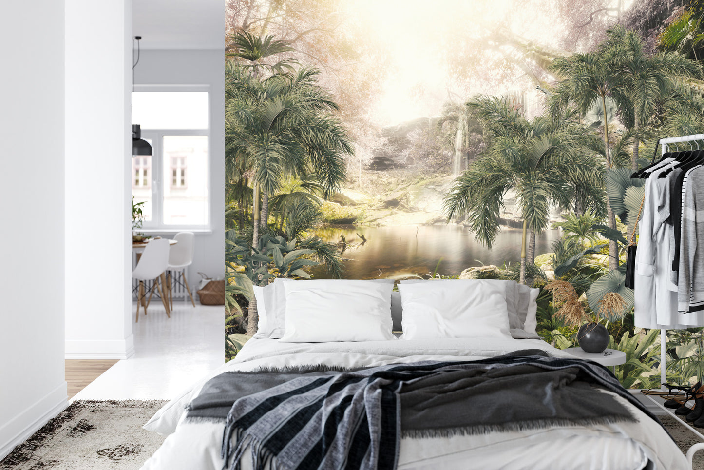 Fototapete Tropical Trees And Leaves For Digital Printing Wallpaper, Custom Design Wallpaper - 3D