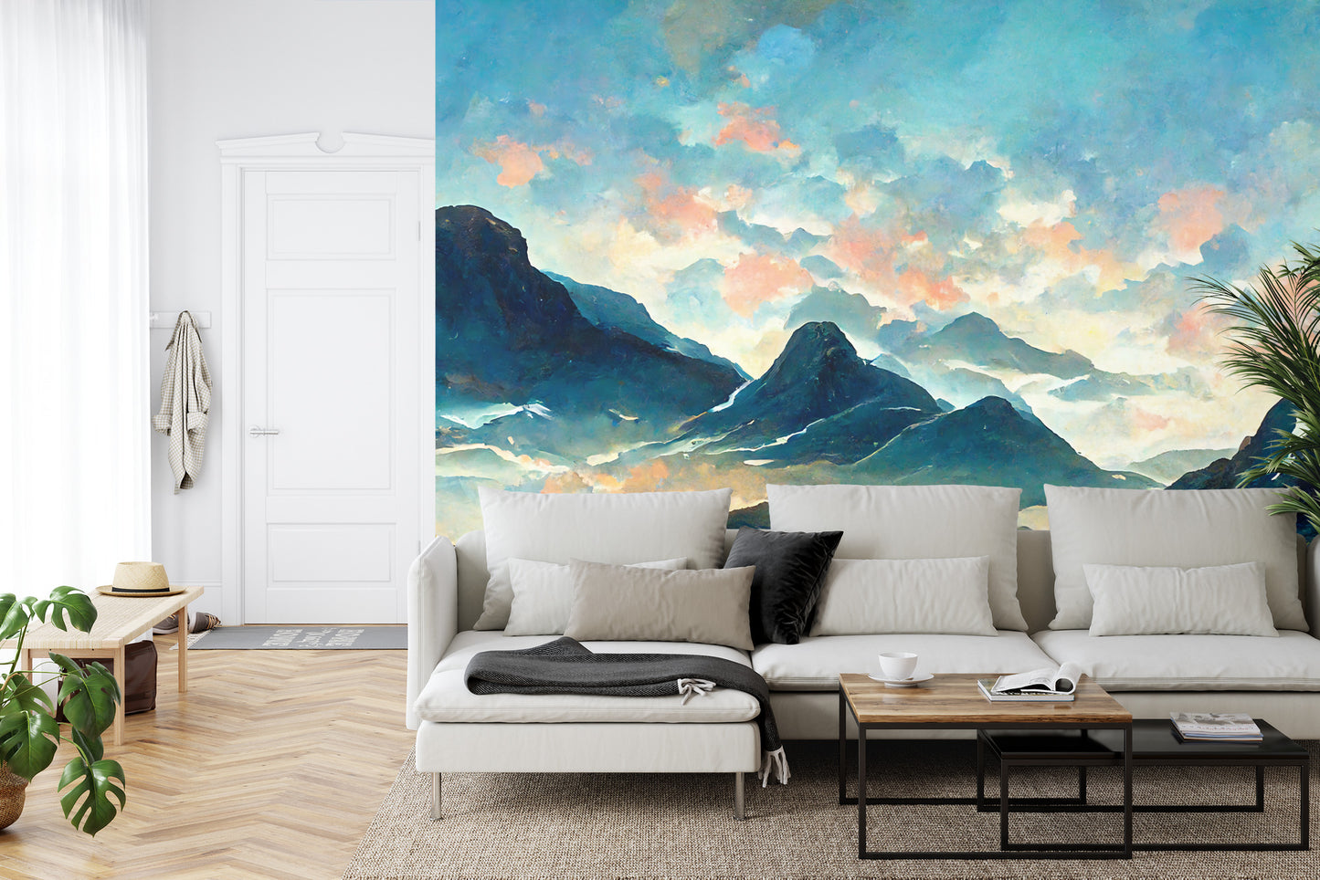 Fototapete Fairy Land, Contemporary Art, Poetic Scenery Background, Oil Canvas Painting
