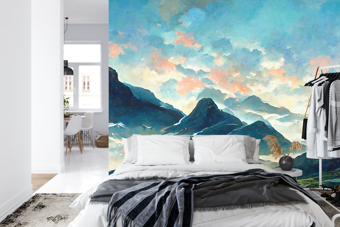 Fototapete Fairy Land, Contemporary Art, Poetic Scenery Background, Oil Canvas Painting