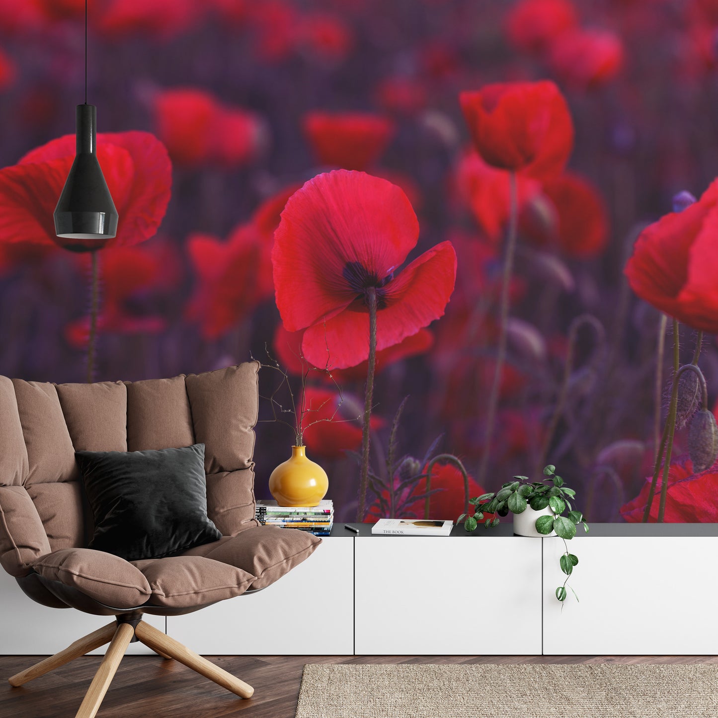 Fototapete Wilde Rote Mohnblumen