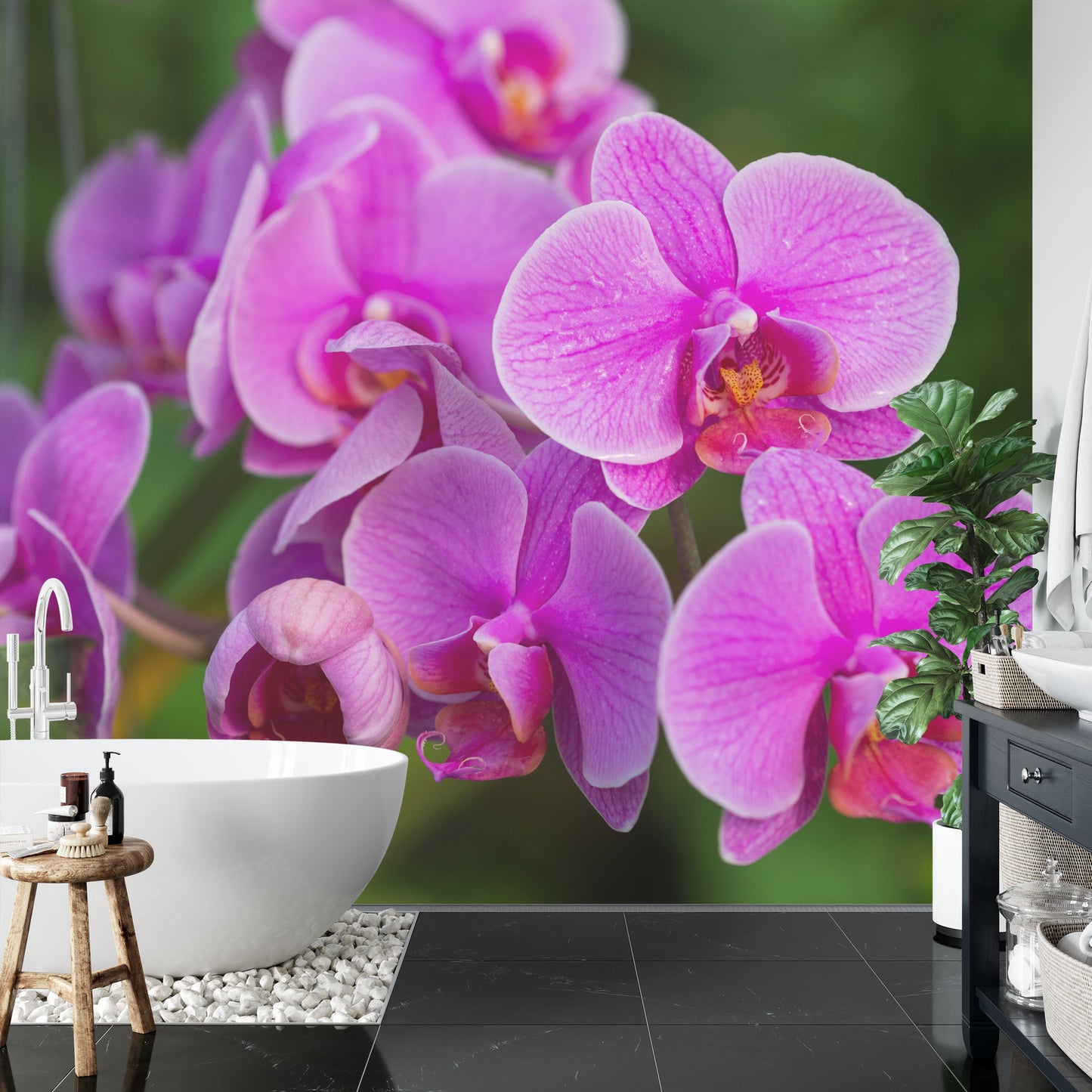 Fototapete Orchideenblüten 3D