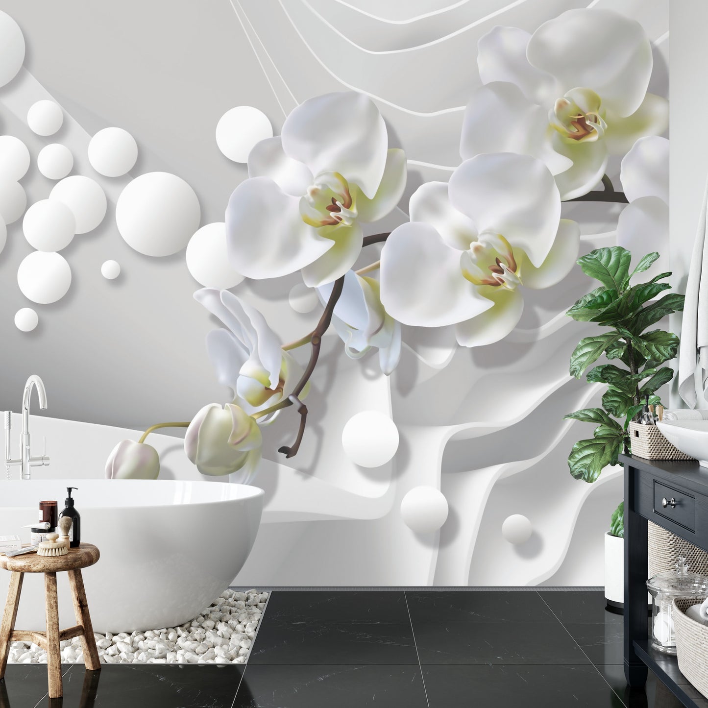 Fototapete Weiße Orchideen
