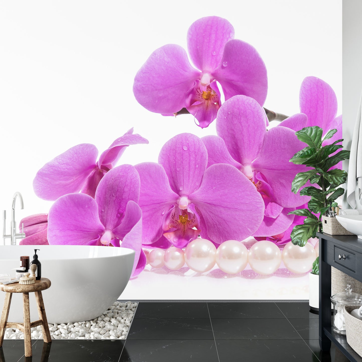 Fototapete Orchideen & Perlen