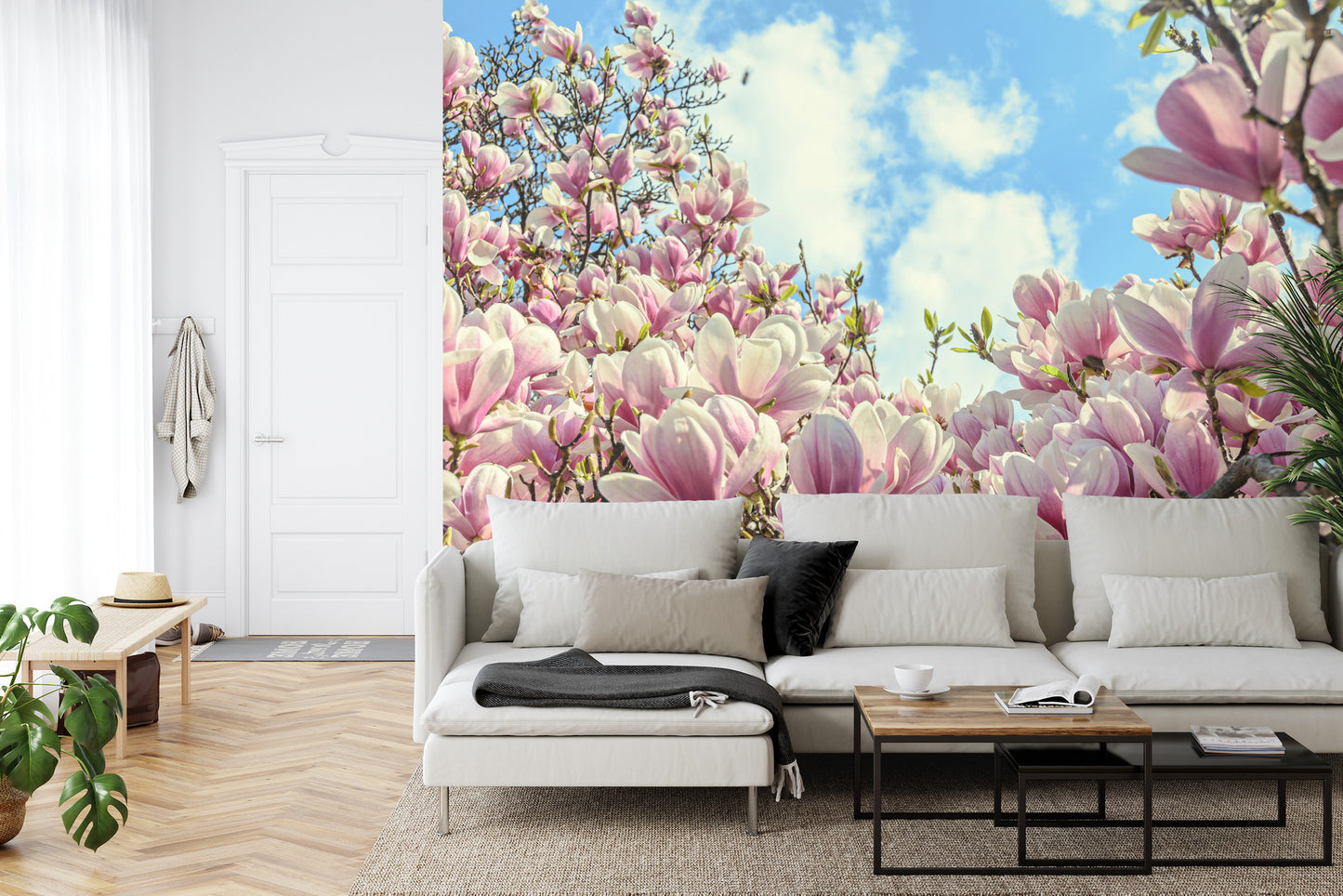 Fototapete Bunt Blühende Magnolie
