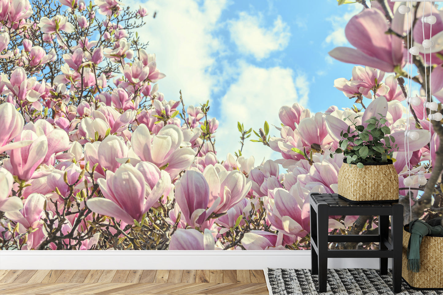 Fototapete Bunt Blühende Magnolie