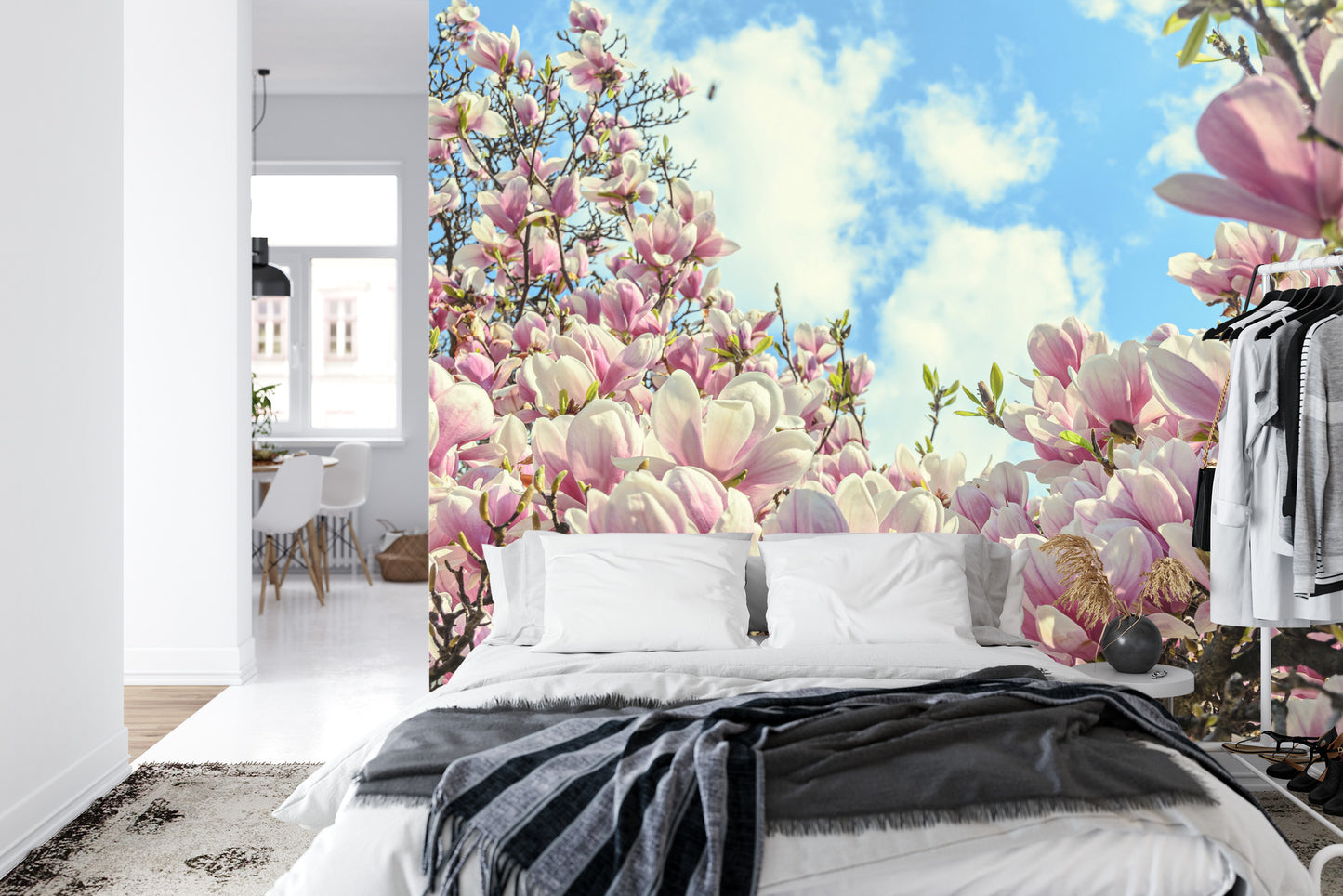 Fototapete Bunt Blühende Magnolie