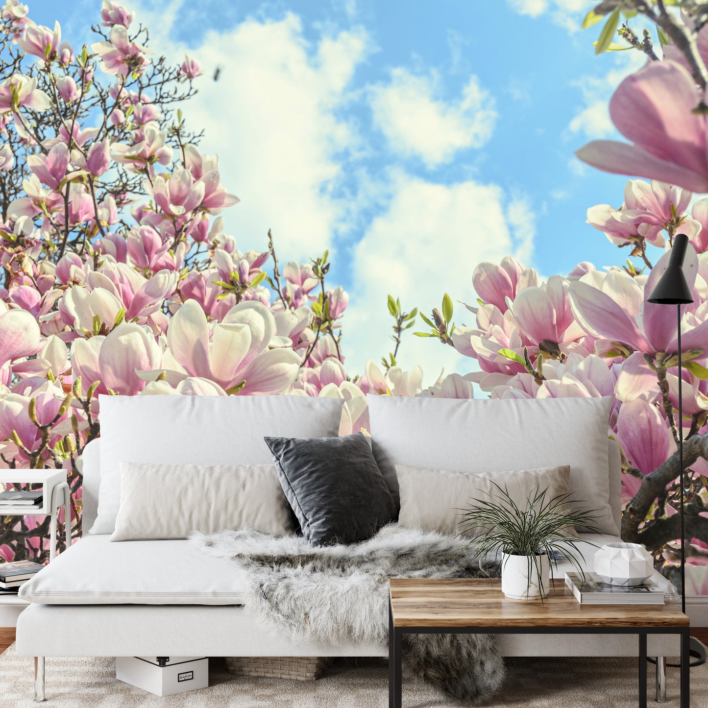Fototapete Bunt Blühende Magnolie