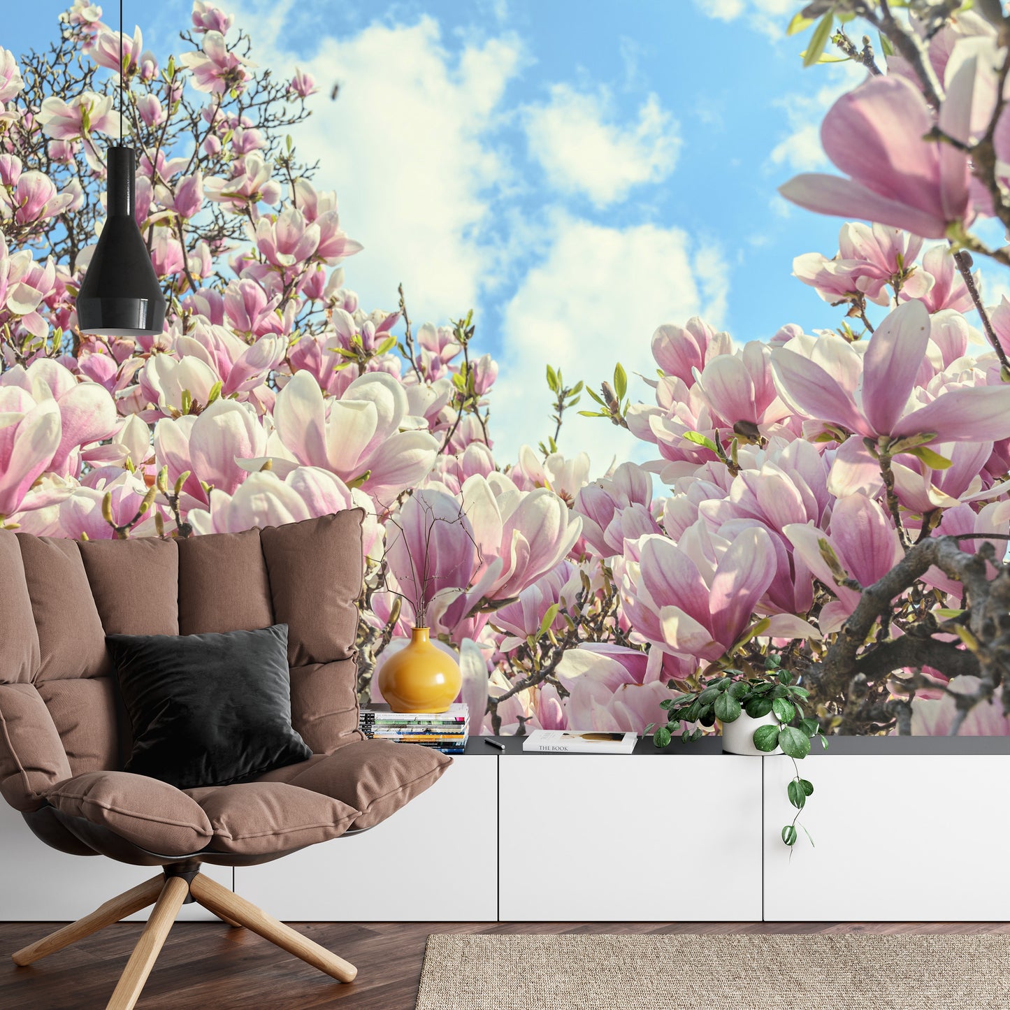 Fototapete Bunt Blühende Magnolie