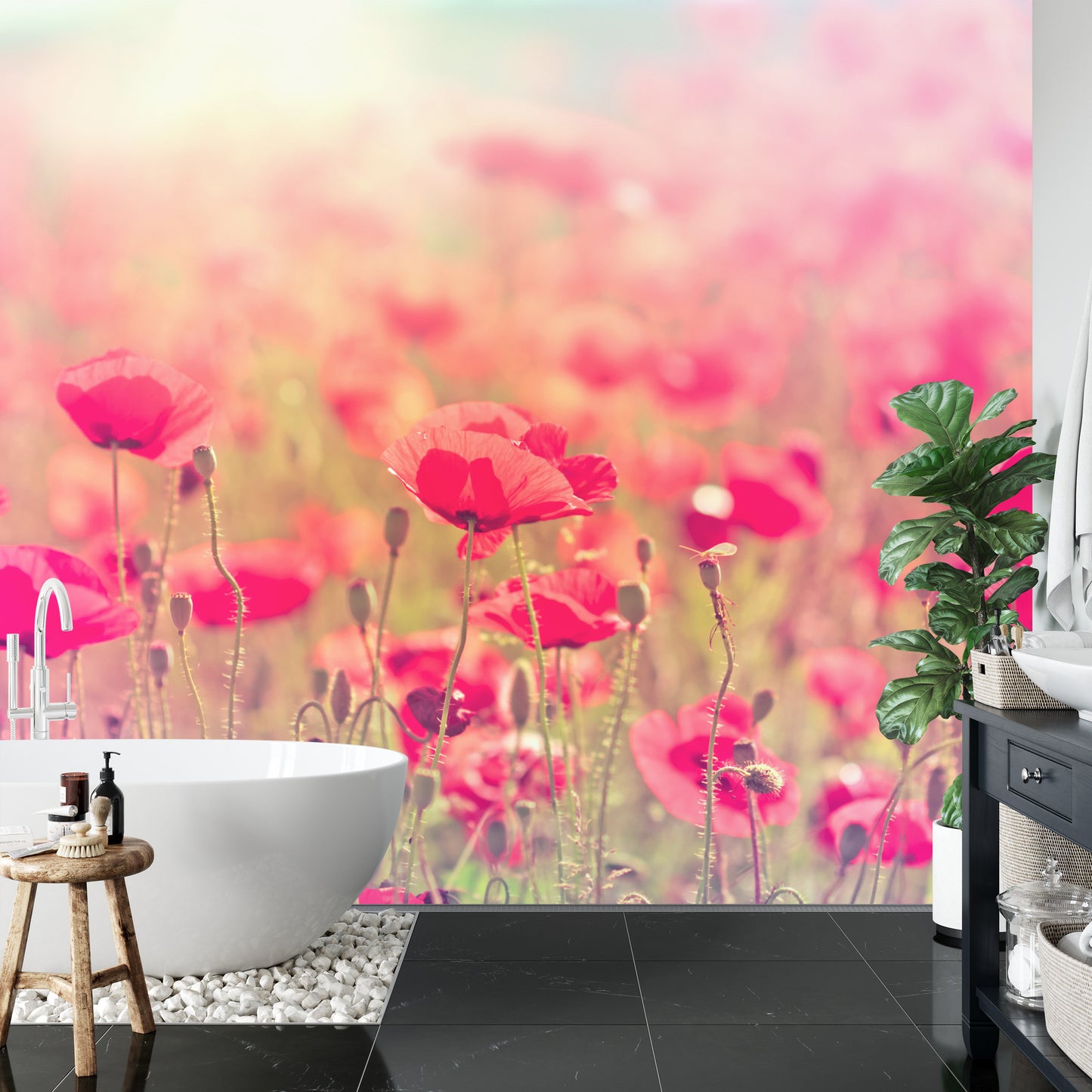 Fototapete Wilde Mohnblumen