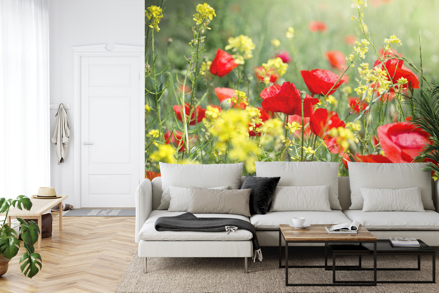 Fototapete Mohnblumen Wiese