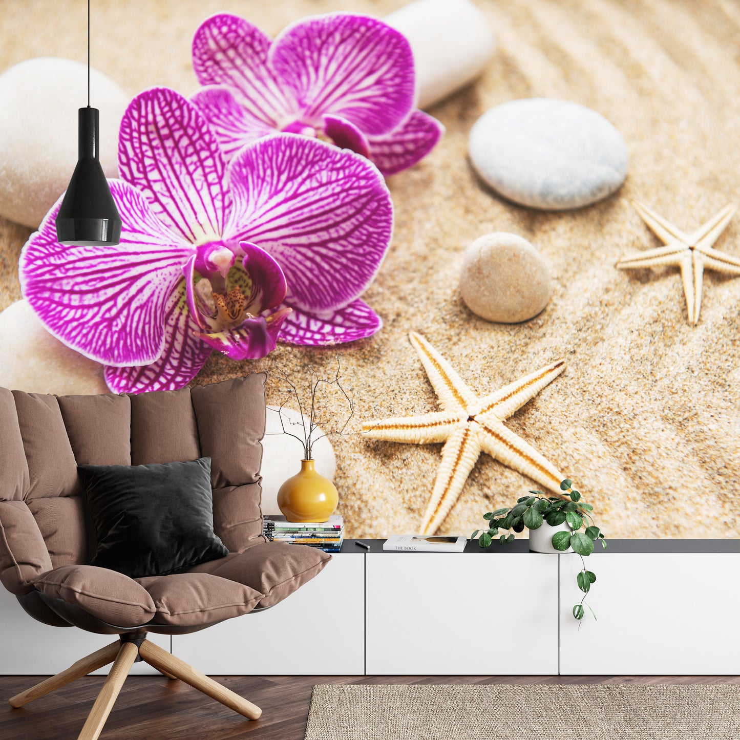 Fototapete Spa Strand Orchidee