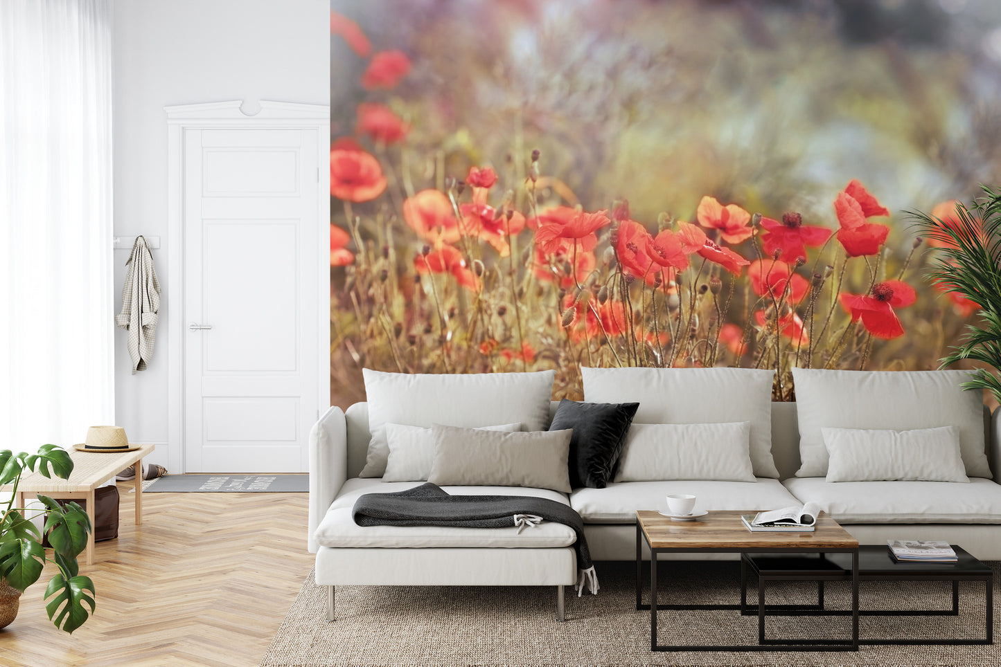 Fototapete Wilde Mohnblumen Auf Der Wiese