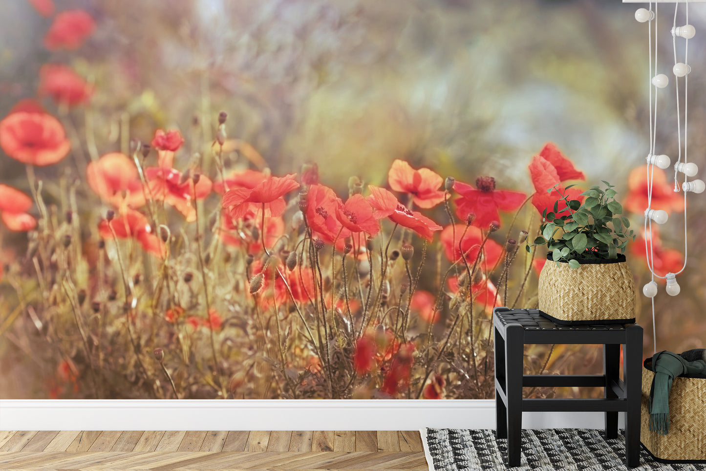 Fototapete Wilde Mohnblumen Auf Der Wiese