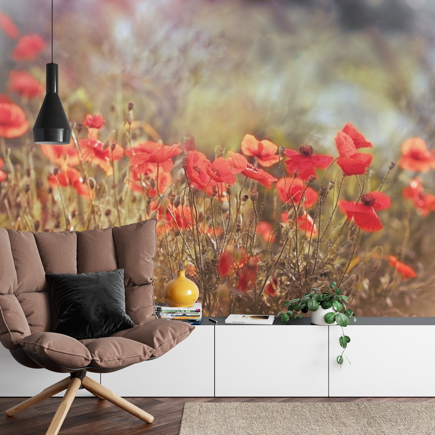 Fototapete Wilde Mohnblumen Auf Der Wiese
