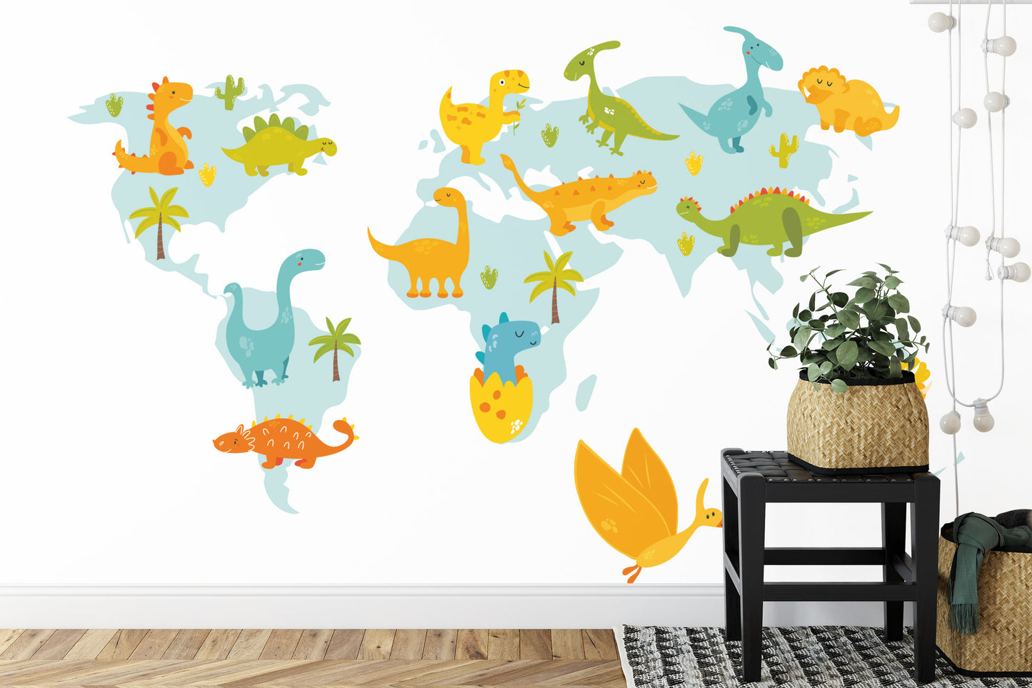 Fototapete Weltkarte Mit Dinosauriern