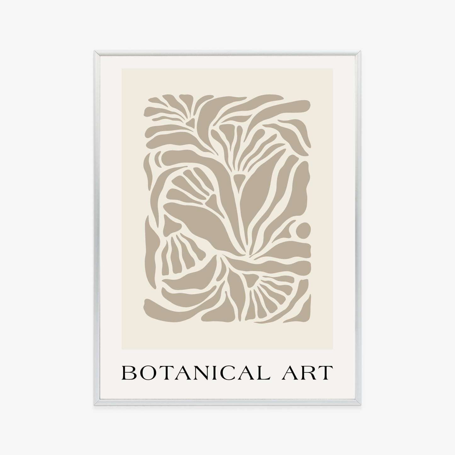 Poster Botanisches Muster Im Matisse-Stil Rahmen Holz Mit Passepartout Farbe Natürlich