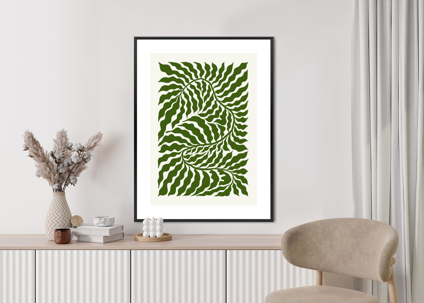 Poster Minimalistische Abstraktion Der Botanischen Komposition