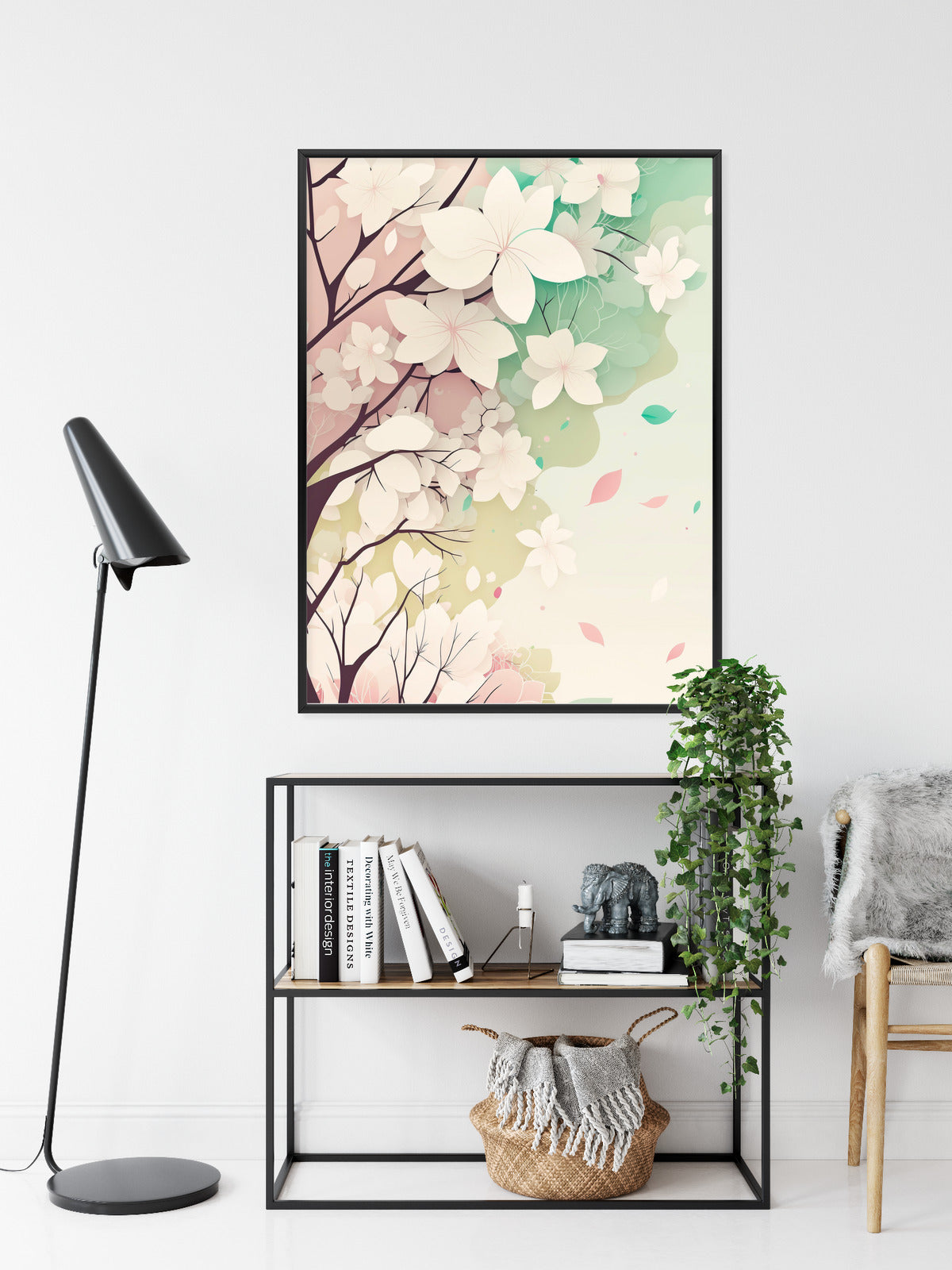 Poster Blühende Pastellbäume Im Frühling Rahmen Holz Mit Passepartout Farbe Natürlich
