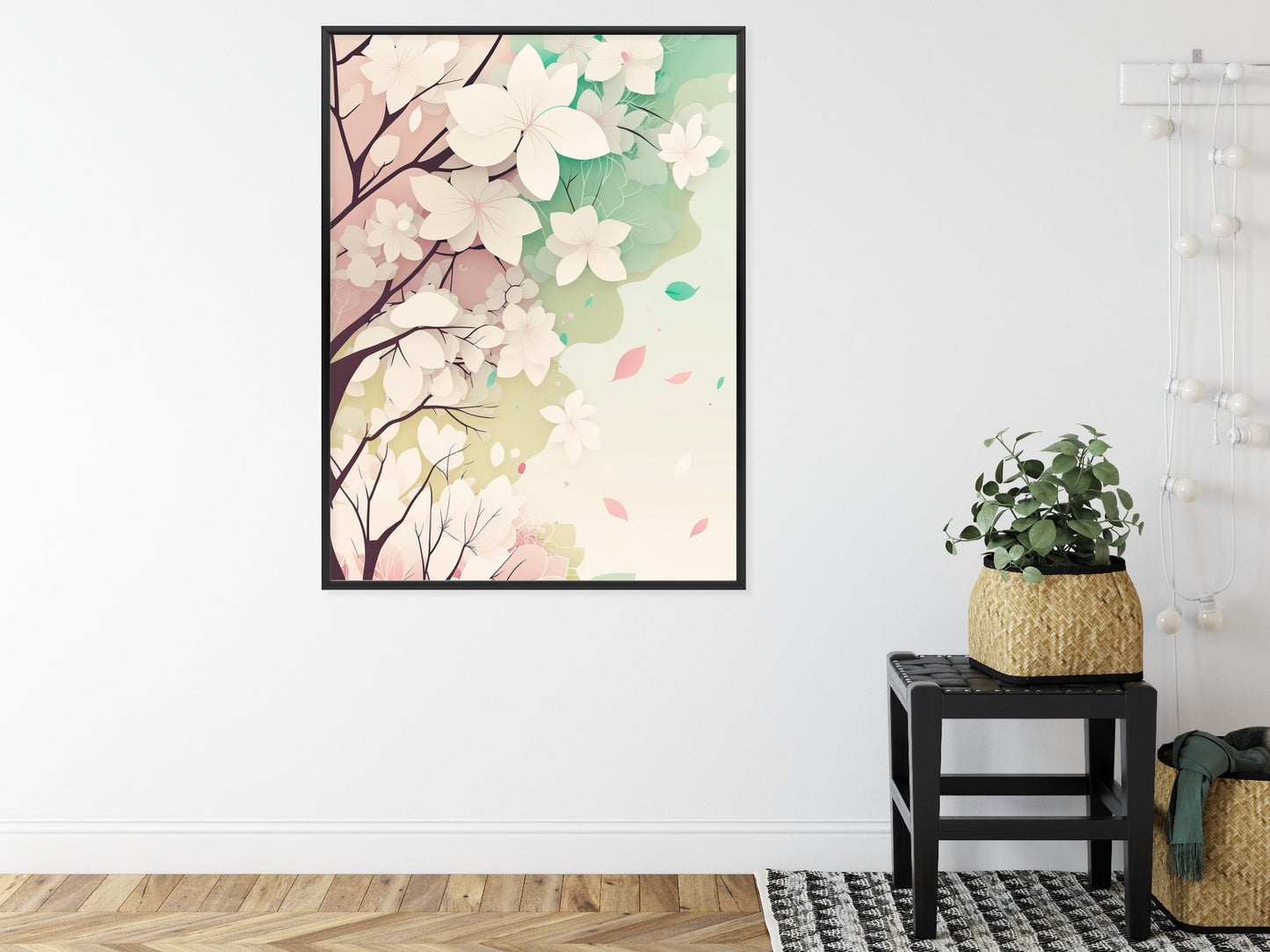 Poster Blühende Pastellbäume Im Frühling Rahmen Holz Mit Passepartout Farbe Natürlich