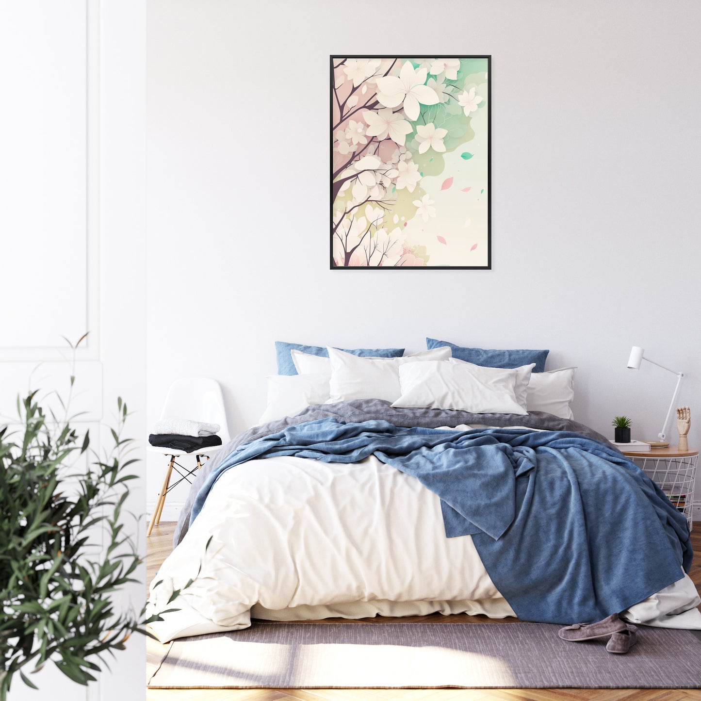Poster Blühende Pastellbäume Im Frühling Rahmen Holz Mit Passepartout Farbe Natürlich