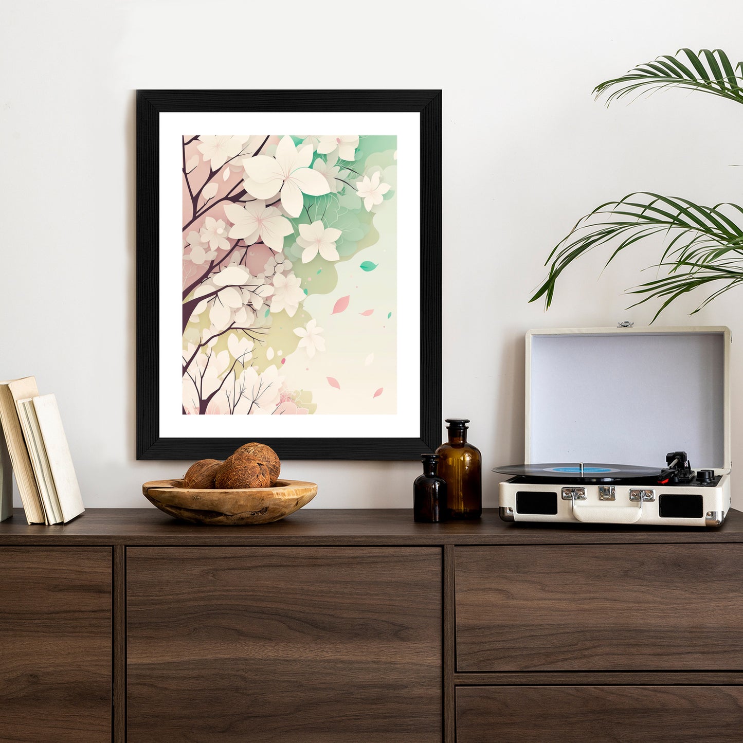 Poster Blühende Pastellbäume Im Frühling Rahmen Holz Mit Passepartout Farbe Natürlich