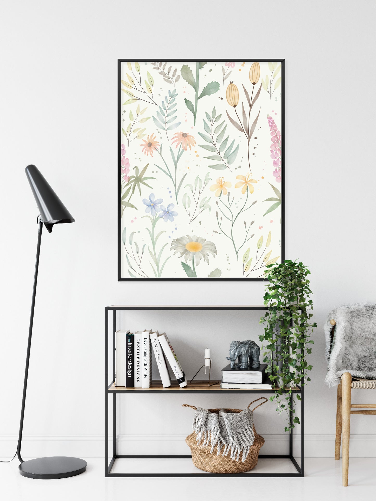 Poster Pastellaquarell-Wildblumen
