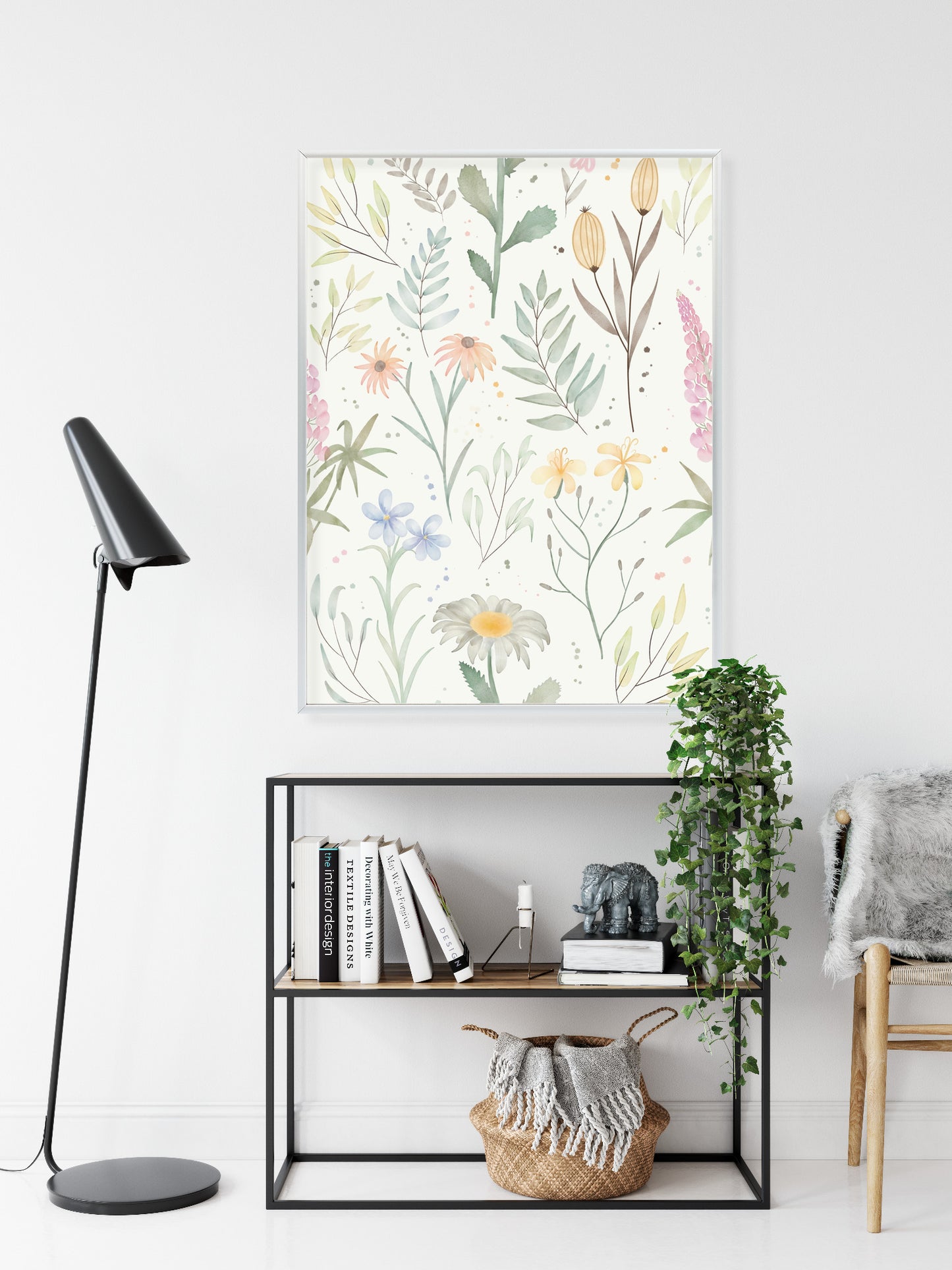Poster Pastellaquarell-Wildblumen