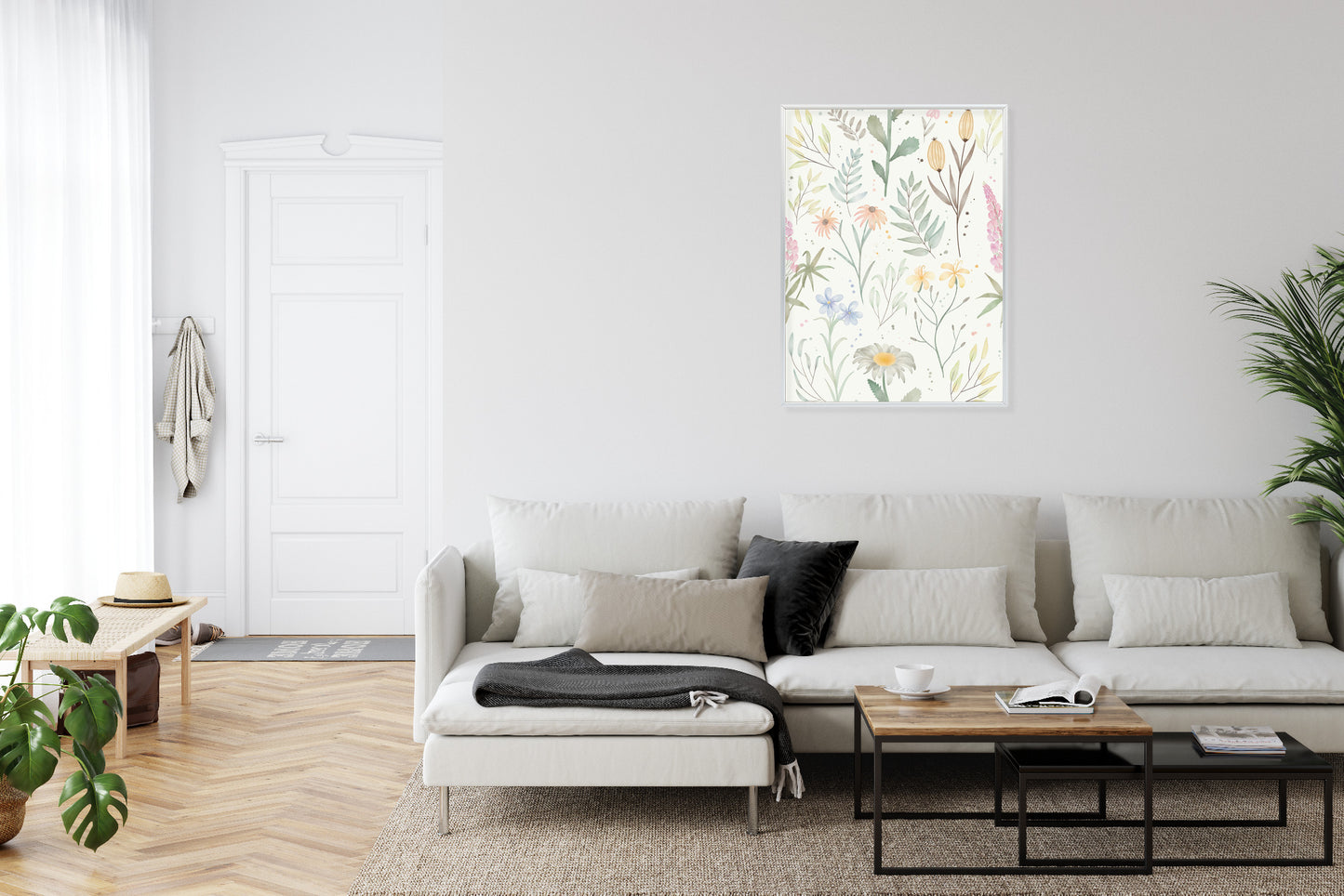 Poster Pastellaquarell-Wildblumen