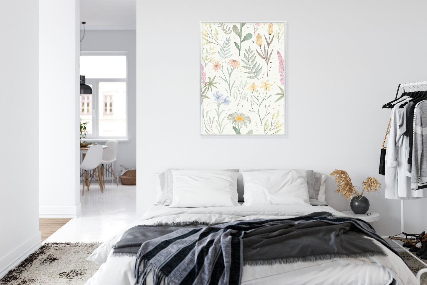Poster Pastellaquarell-Wildblumen