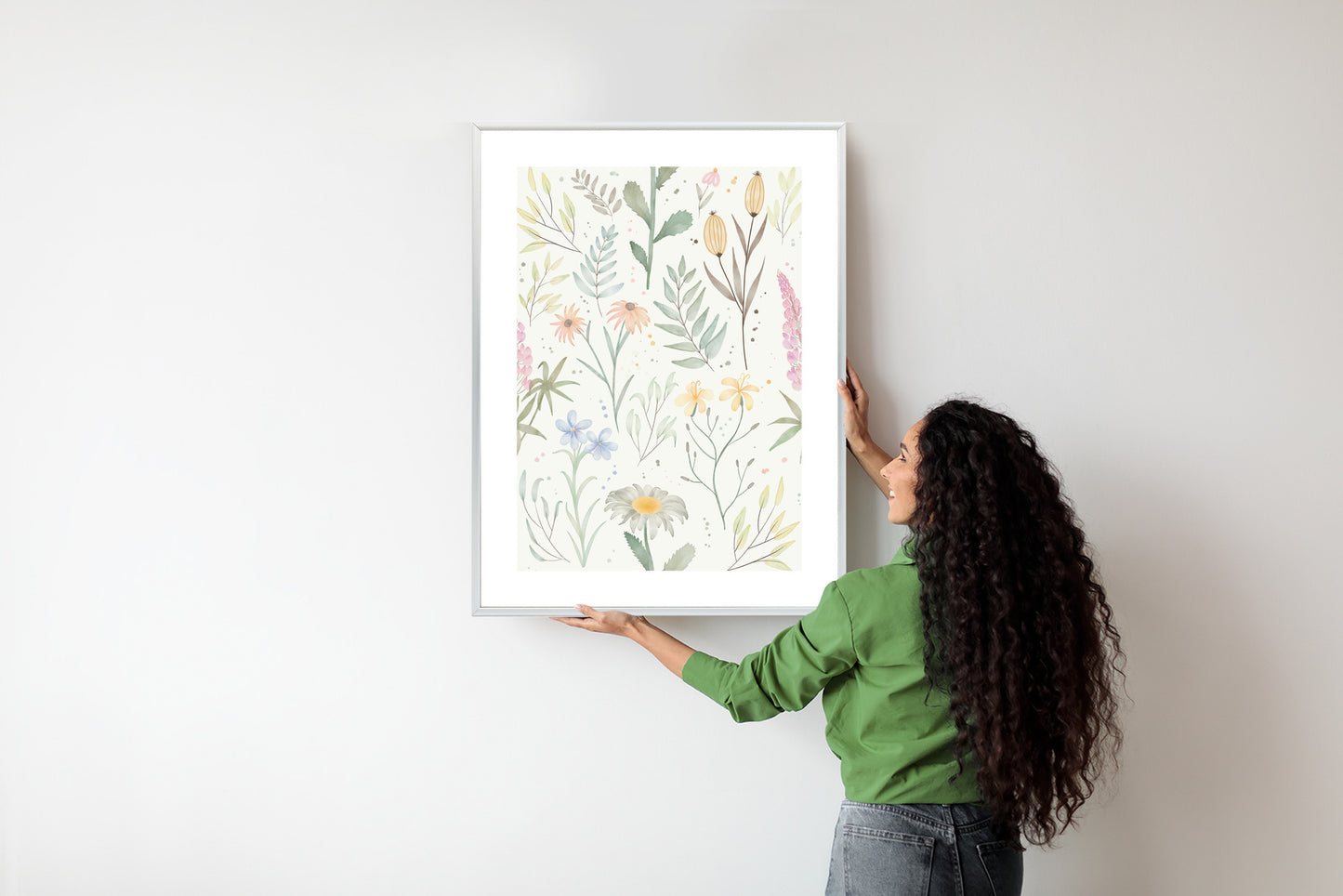 Poster Pastellaquarell-Wildblumen