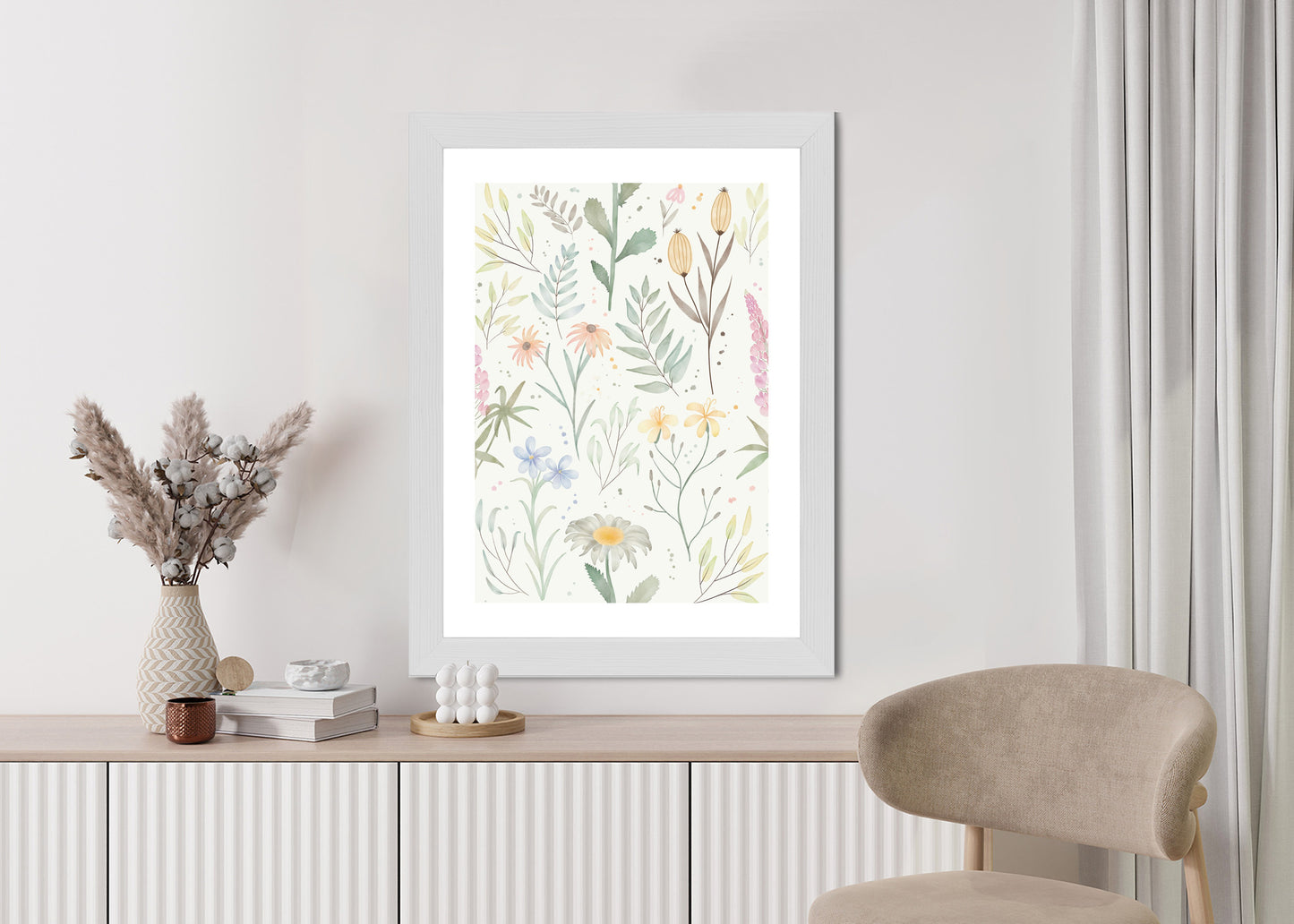 Poster Pastellaquarell-Wildblumen