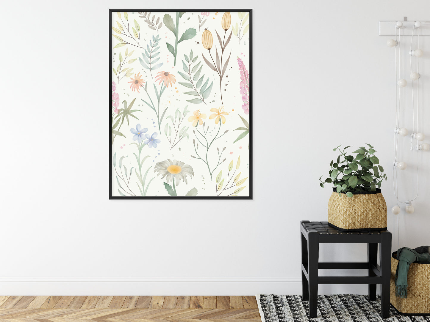 Poster Pastellaquarell-Wildblumen
