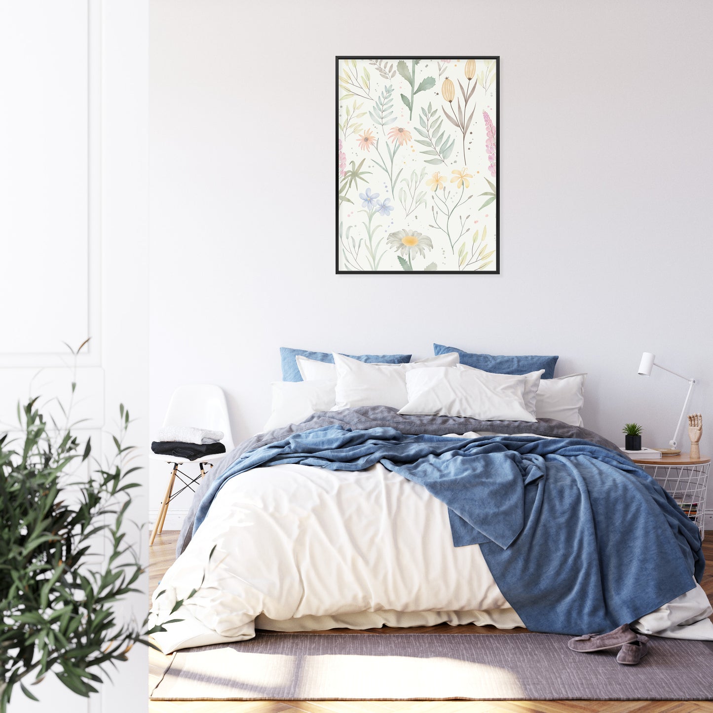 Poster Pastellaquarell-Wildblumen