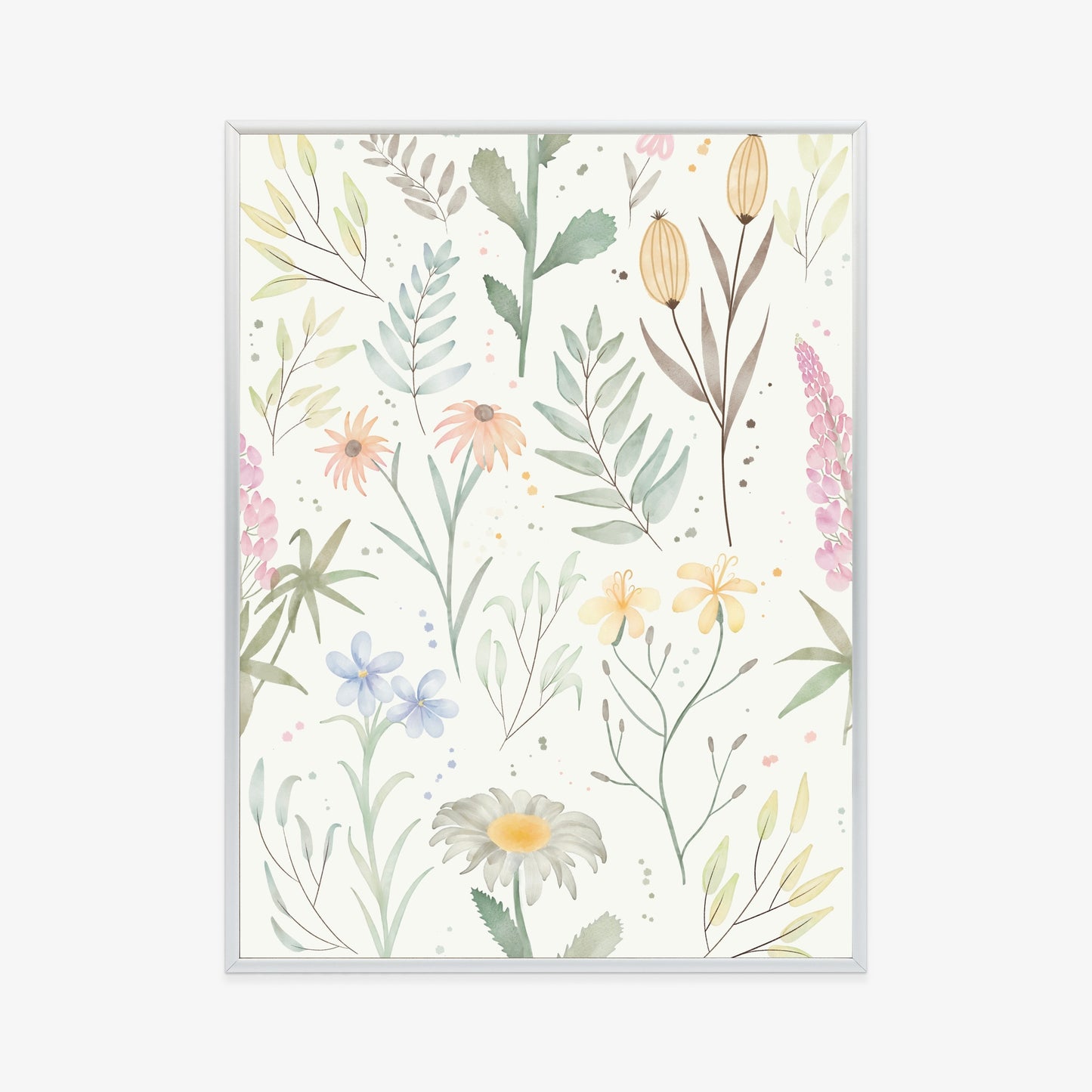 Poster Pastellaquarell-Wildblumen