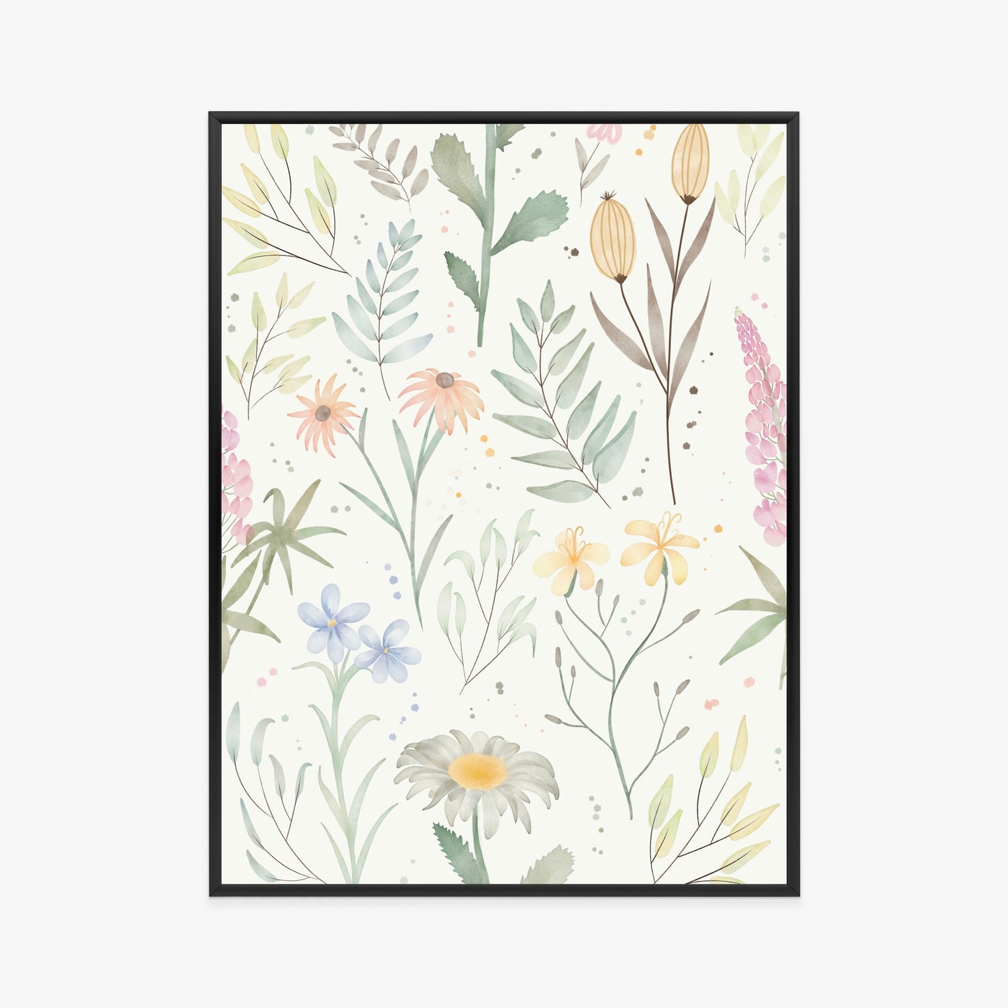 Poster Pastellaquarell-Wildblumen