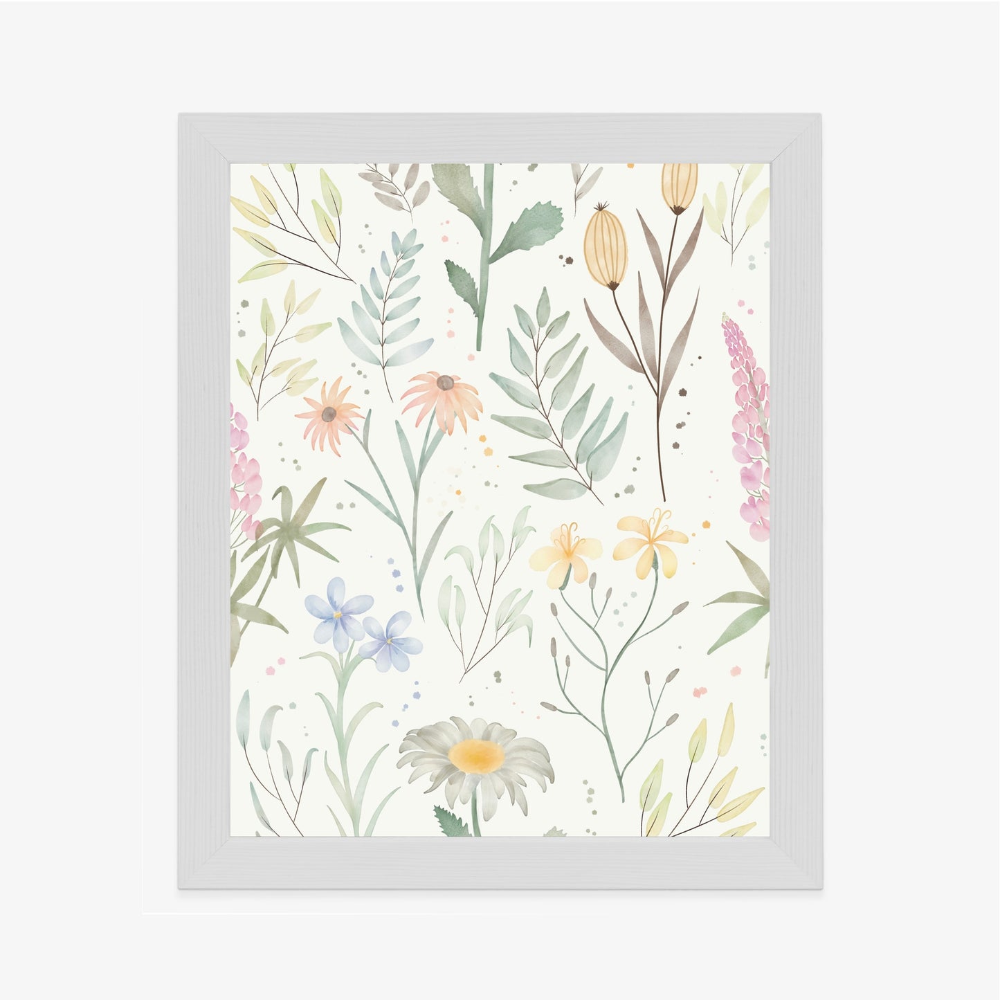 Poster Pastellaquarell-Wildblumen