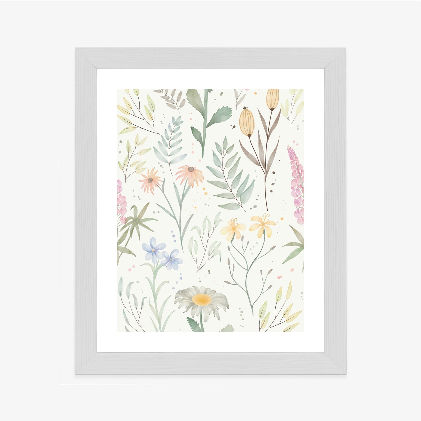 Poster Pastellaquarell-Wildblumen