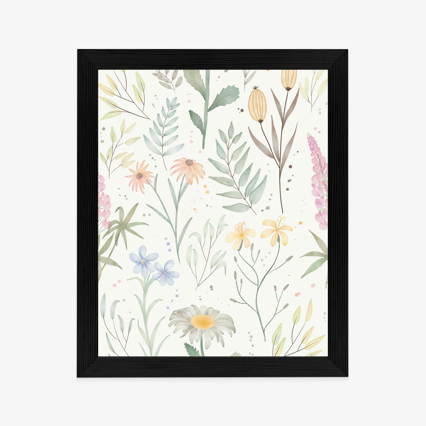 Poster Pastellaquarell-Wildblumen