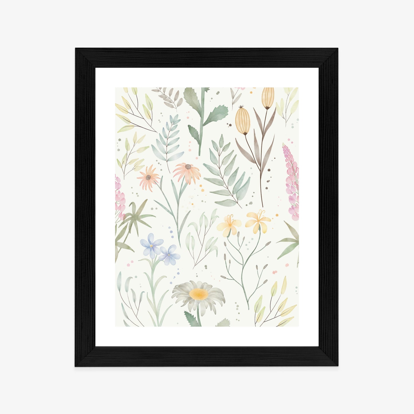 Poster Pastellaquarell-Wildblumen