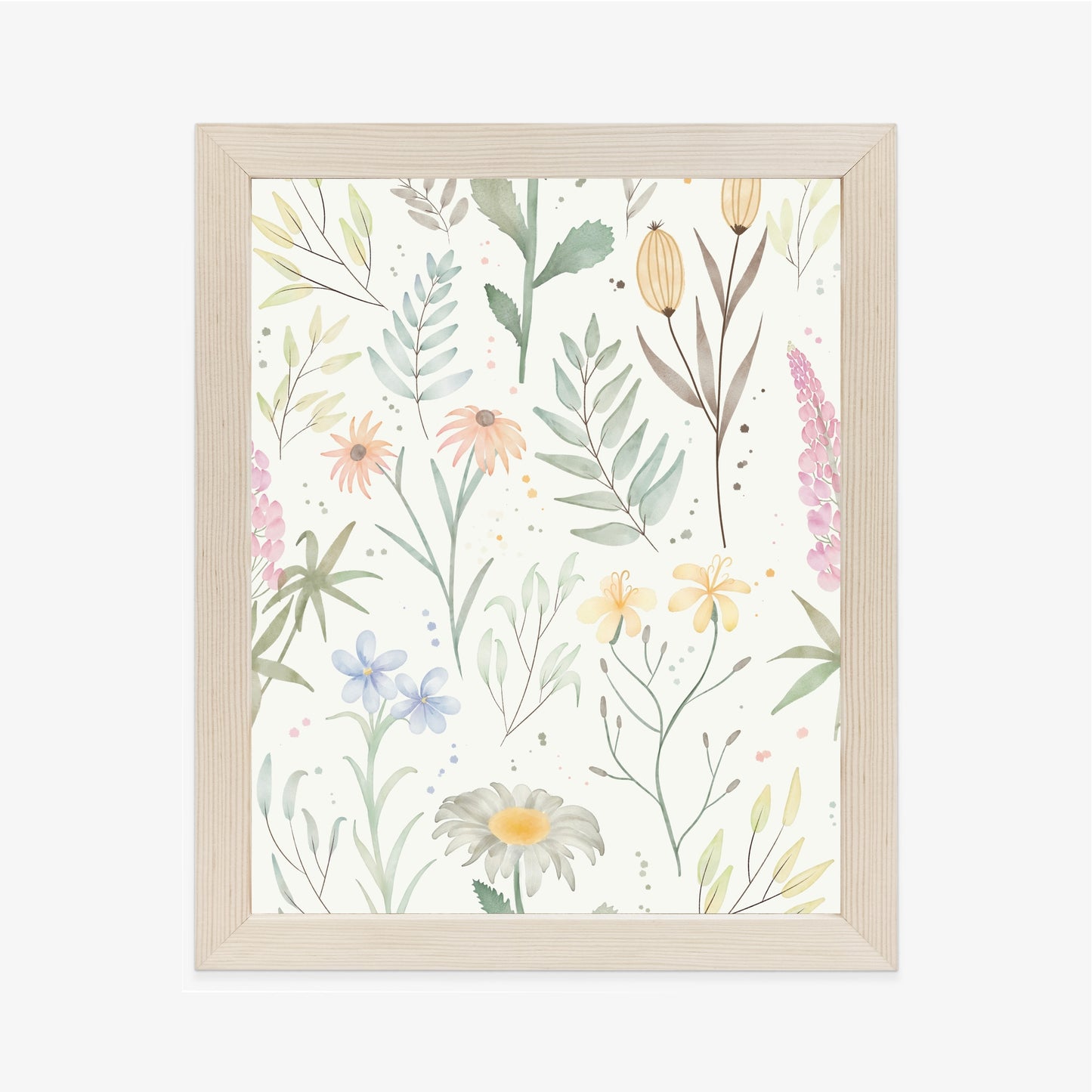 Poster Pastellaquarell-Wildblumen