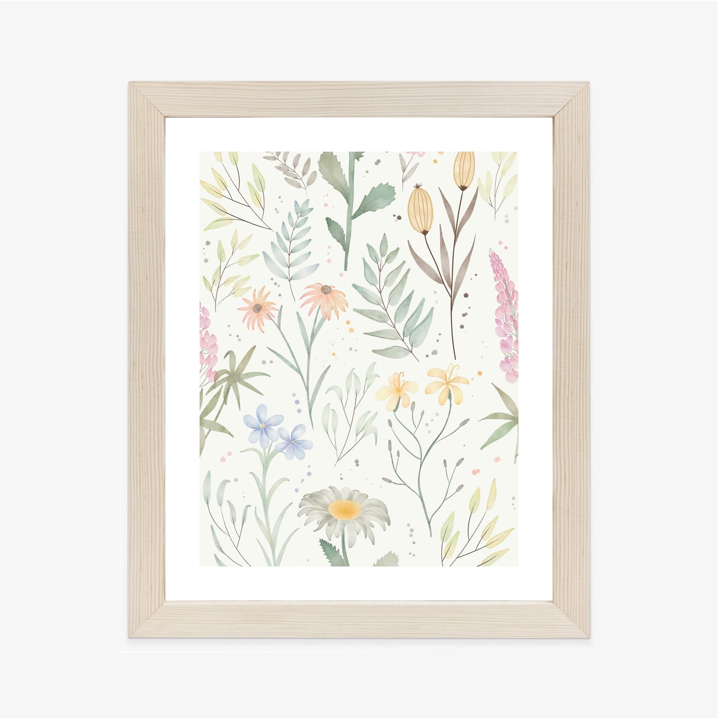 Poster Pastellaquarell-Wildblumen