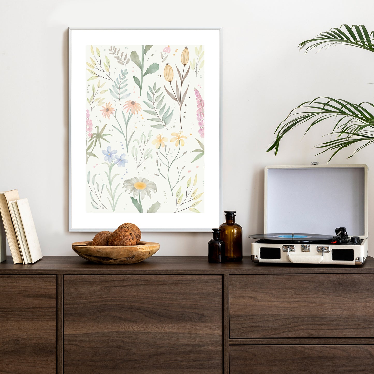 Poster Pastellaquarell-Wildblumen